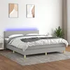 Image de vidaXL Boxspring met matras en LED stof lichtgrijs 160x200 cm3133565