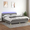 Image de vidaXL Boxspring met matras en LED stof donkergrijs 160x200 cm3133566