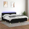 Image de vidaXL Boxspring met matras en LED stof zwart 180x200 cm3133575