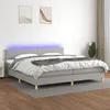 Image de vidaXL Boxspring met matras en LED stof lichtgrijs 200x200 cm3133581