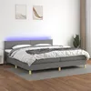 Image de vidaXL Boxspring met matras en LED stof donkergrijs 200x200 cm3133582