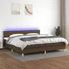 Image de vidaXL Boxspring met matras en LED stof donkerbruin 200x200 cm3133584