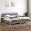 Image de vidaXL Boxspring met matras en LED stof taupe 200x200 cm3133585