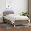 Image de vidaXL Boxspring met matras en LED stof taupe 80x200 cm3133609