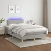 Image de vidaXL Boxspring met matras en LED stof lichtgrijs 120x200 cm3133621