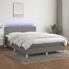 Image de vidaXL Boxspring met matras en LED stof donkergrijs 140x190 cm3133630