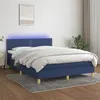 Image de vidaXL Boxspring met matras en LED stof blauw 140x200 cm3133643