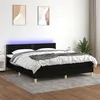 Image de vidaXL Boxspring met matras en LED stof zwart 180x200 cm3133655