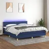 Image de vidaXL Boxspring met matras en LED stof blauw 180x200 cm3133659