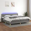 Image de vidaXL Boxspring met matras en LED stof donkergrijs 200x200 cm3133662