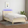 Image de vidaXL Boxspring met matras en LED stof cràmekleurig 80x200 cm3133674