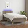 Image de vidaXL Boxspring met matras en LED stof taupe 80x200 cm3133689