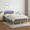 Image de vidaXL Boxspring met matras en LED stof taupe 120x200 cm3133705