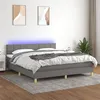 Image de vidaXL Boxspring met matras en LED stof donkergrijs 160x200 cm3133726