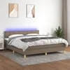 Image de vidaXL Boxspring met matras en LED stof taupe 160x200 cm3133729