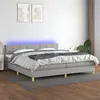 Image de vidaXL Boxspring met matras en LED stof lichtgrijs 200x200 cm3133741