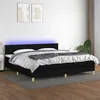 Image de vidaXL Boxspring met matras en LED stof zwart 200x200 cm3133743