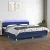 Image de vidaXL Boxspring met matras en LED stof blauw 200x200 cm3133747
