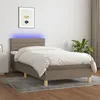 Image de vidaXL Boxspring met matras en LED stof taupe 80x200 cm3133769