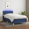 Image de vidaXL Boxspring met matras en LED stof blauw 90x200 cm3133771
