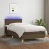 Image de vidaXL Boxspring met matras en LED stof donkerbruin 100x200 cm3133776