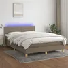 Image de vidaXL Boxspring met matras en LED stof taupe 140x200 cm3133801