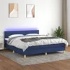 Image de vidaXL Boxspring met matras en LED stof blauw 160x200 cm3133811