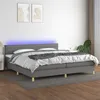 Image de vidaXL Boxspring met matras en LED stof donkergrijs 200x200 cm3133822