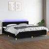 Image de vidaXL Boxspring met matras en LED stof zwart 200x200 cm3133823