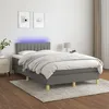 Image de vidaXL Boxspring met matras en LED stof donkergrijs 120x200 cm3133862