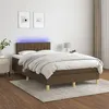 Image de vidaXL Boxspring met matras en LED stof donkerbruin 120x200 cm3133864