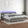 Image de vidaXL Boxspring met matras en LED stof donkergrijs 200x200 cm3133902
