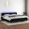 Image de vidaXL Boxspring met matras en LED stof zwart 200x200 cm3133903