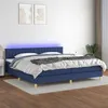 Image de vidaXL Boxspring met matras en LED stof blauw 200x200 cm3133907