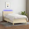 Image de vidaXL Boxspring met matras en LED stof cràmekleurig 90x190 cm3133922