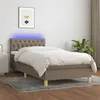 Image de vidaXL Boxspring met matras en LED stof taupe 100x200 cm 3133937