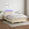 Image de vidaXL Boxspring met matras en LED stof cràmekleurig 120x200 cm3133946
