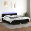 Image de vidaXL Boxspring met matras en LED stof zwart 160x200 cm3133967