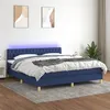 Image de vidaXL Boxspring met matras en LED stof blauw 160x200 cm3133971