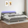 Image de vidaXL Boxspring met matras en LED stof donkergrijs 200x200 cm3133982