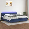 Image de vidaXL Boxspring met matras en LED stof blauw 200x200 cm3133987