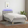 Image de vidaXL Boxspring met matras en LED stof lichtgrijs 80x200 cm3133989