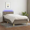 Image de vidaXL Boxspring met matras en LED stof taupe 90x190 cm3134001