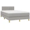 Image de vidaXL Boxspring met matras en LED stof lichtgrijs 120x200 cm3134021