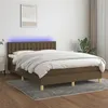 Image de vidaXL Boxspring met matras en LED stof donkerbruin 140x190 cm3134032