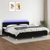 Image de vidaXL Boxspring met matras en LED stof zwart 200x200 cm3134063