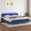 Image de vidaXL Boxspring met matras en LED stof blauw 200x200 cm3134067