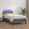 Image de vidaXL Boxspring met matras en LED kunstleer grijs 80x200 cm3134073
