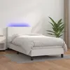 Image de vidaXL Boxspring met matras en LED kunstleer wit 90x200 cm3134082