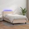 Image de vidaXL Boxspring met matras en LED kunstleer cappuccinokleur 100x200cm3134092